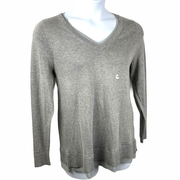 Lane Bryant Gray V Neck Lightweight Pullover Sweater - Picture 4 of 12